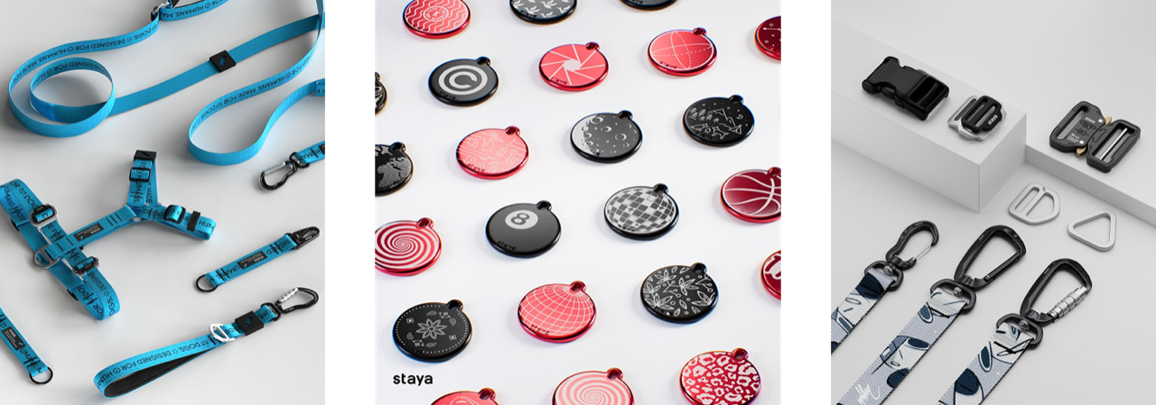 Colorful staya straps close-up